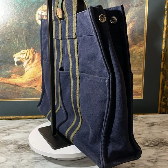 HERMES Fourre Tout MM Tote Bag Canvas Authentic Vintage. - Picture 5 of 12